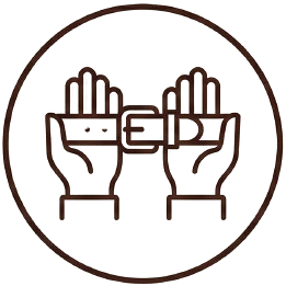 Hands holding belt icon