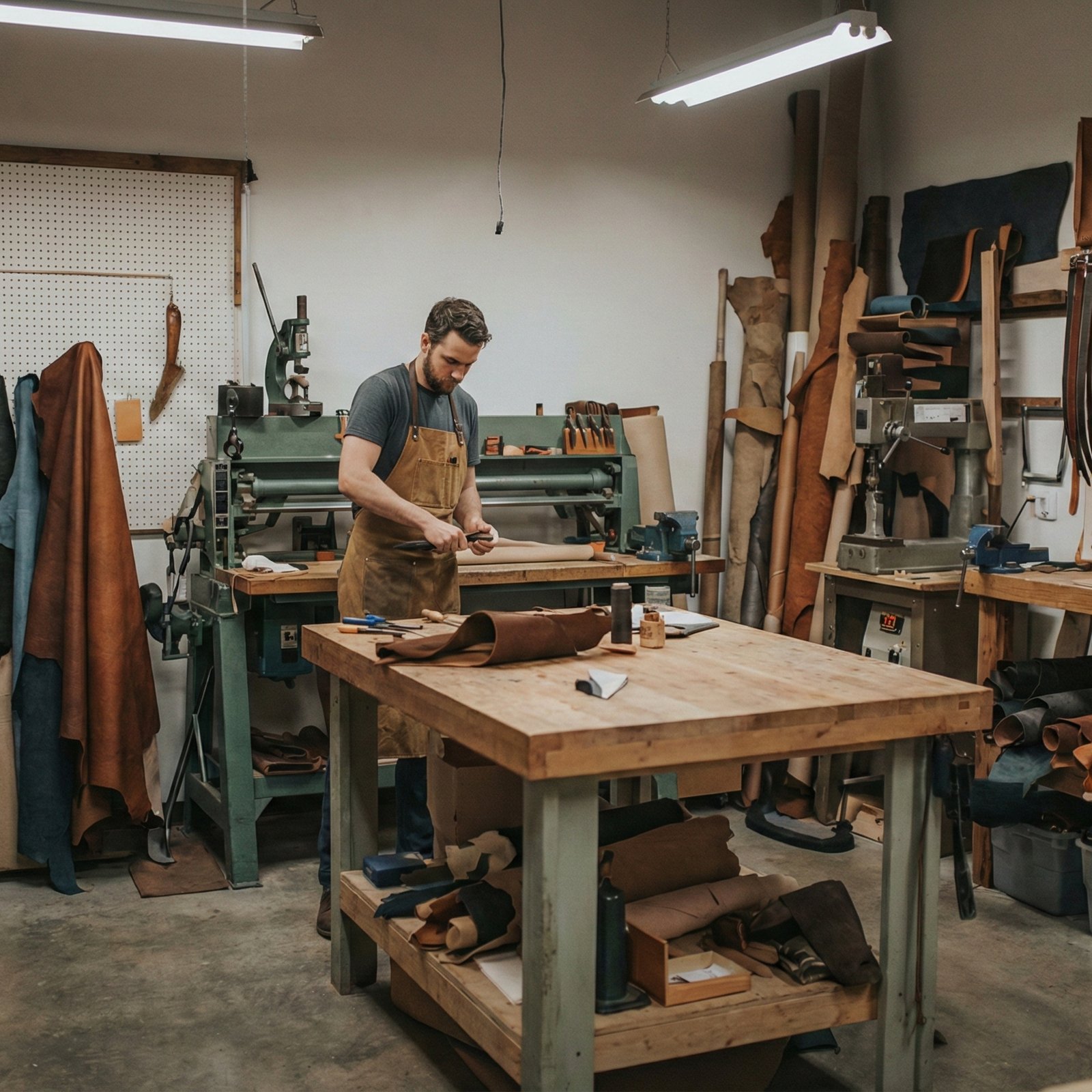 Woodworker in workshop