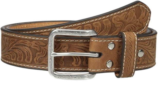 Western Belt Mens Roughout Body Embossed Lace 36